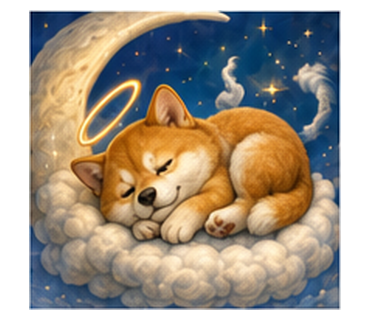 雲で眠る天使柴犬