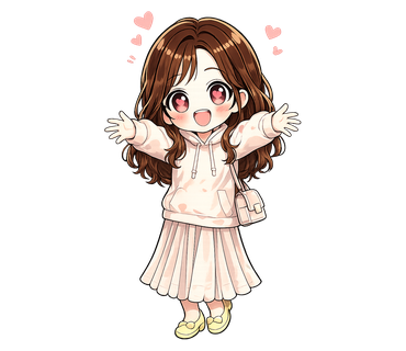 両手を広げる娘