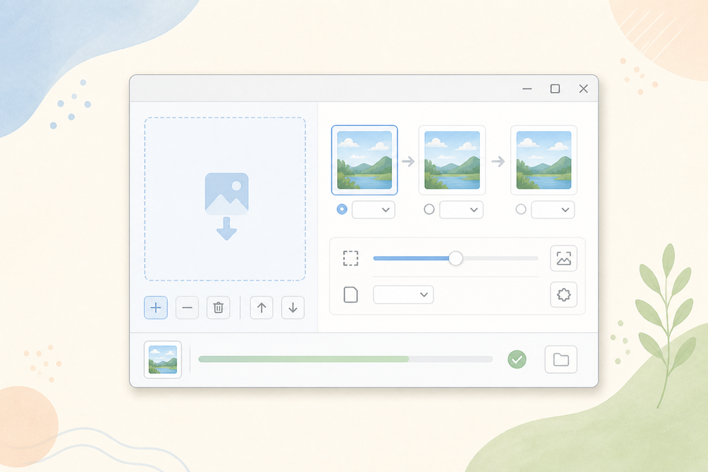 かんたん画像変換君 Liteの操作画面イメージ