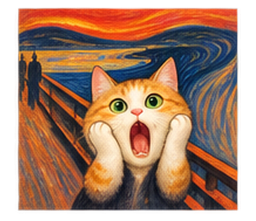 叫び風の猫