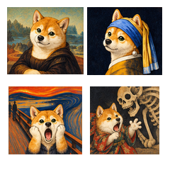 世界のワン画 柴犬が演じる名画たち